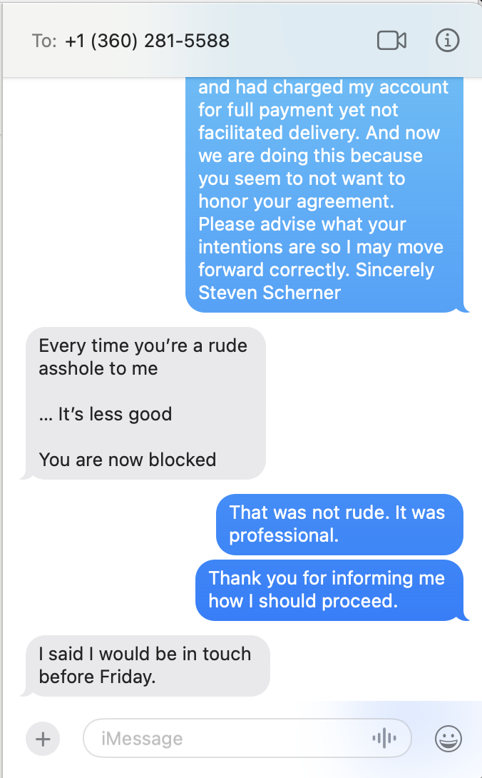 Text Messages - Hostile Response